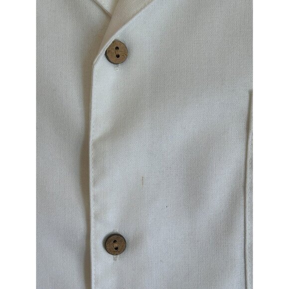 COOFANDY Men's Button Down Casual Short Sleeve Shirt Linen Blend White Large - Picture 9 of 9